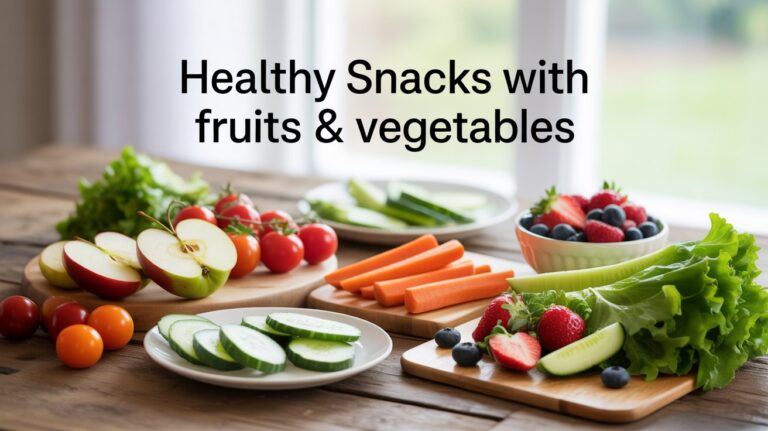Healthy snacks with Fruits and Vegetables